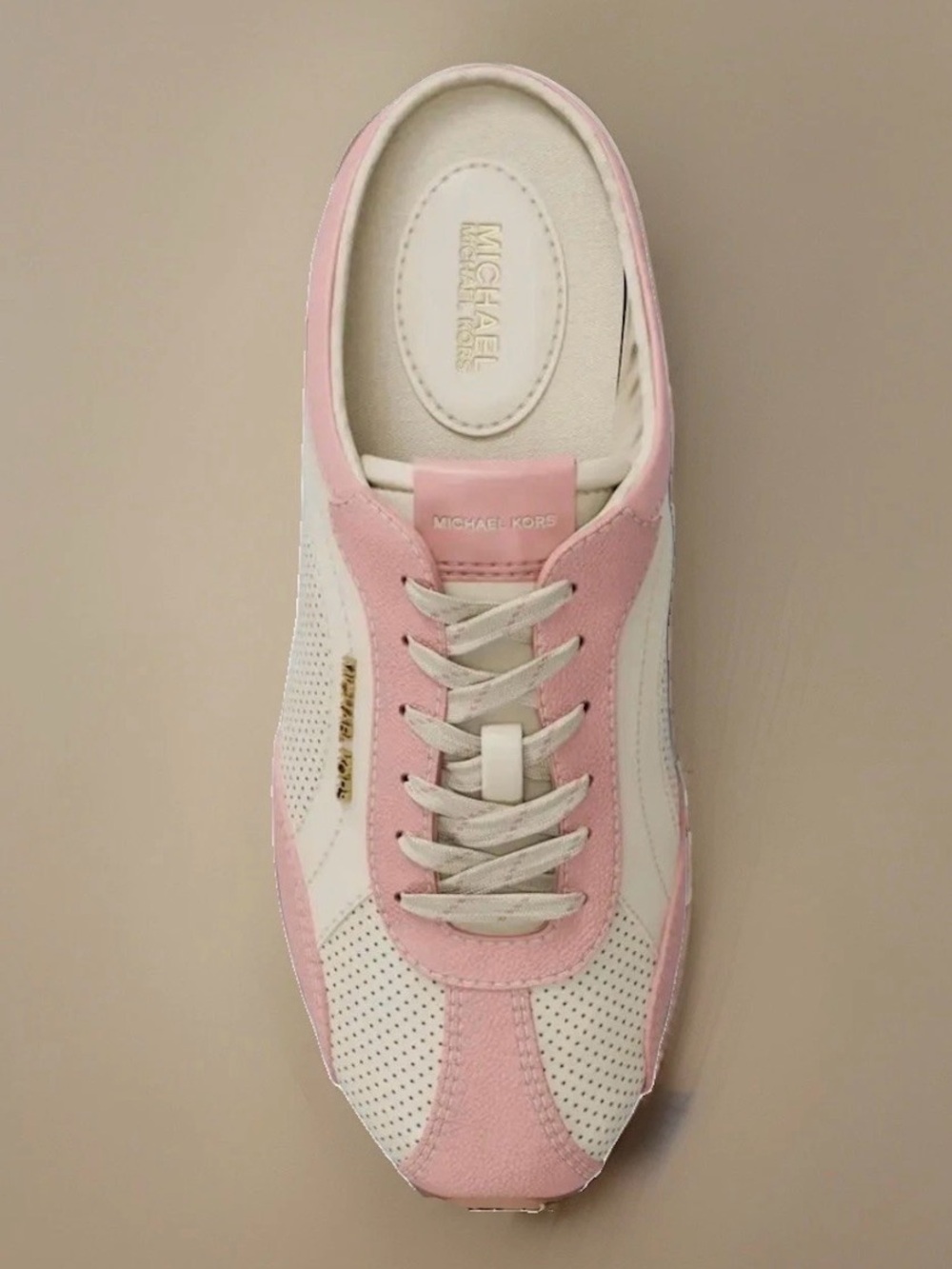Michael Kors Size 8 Avi Slip On Women’s Suede Sneakers in Powder Blush NEW